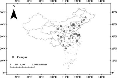 Mapping perceived sentiments in university campuses with varied landscape metrics and climatic conditions